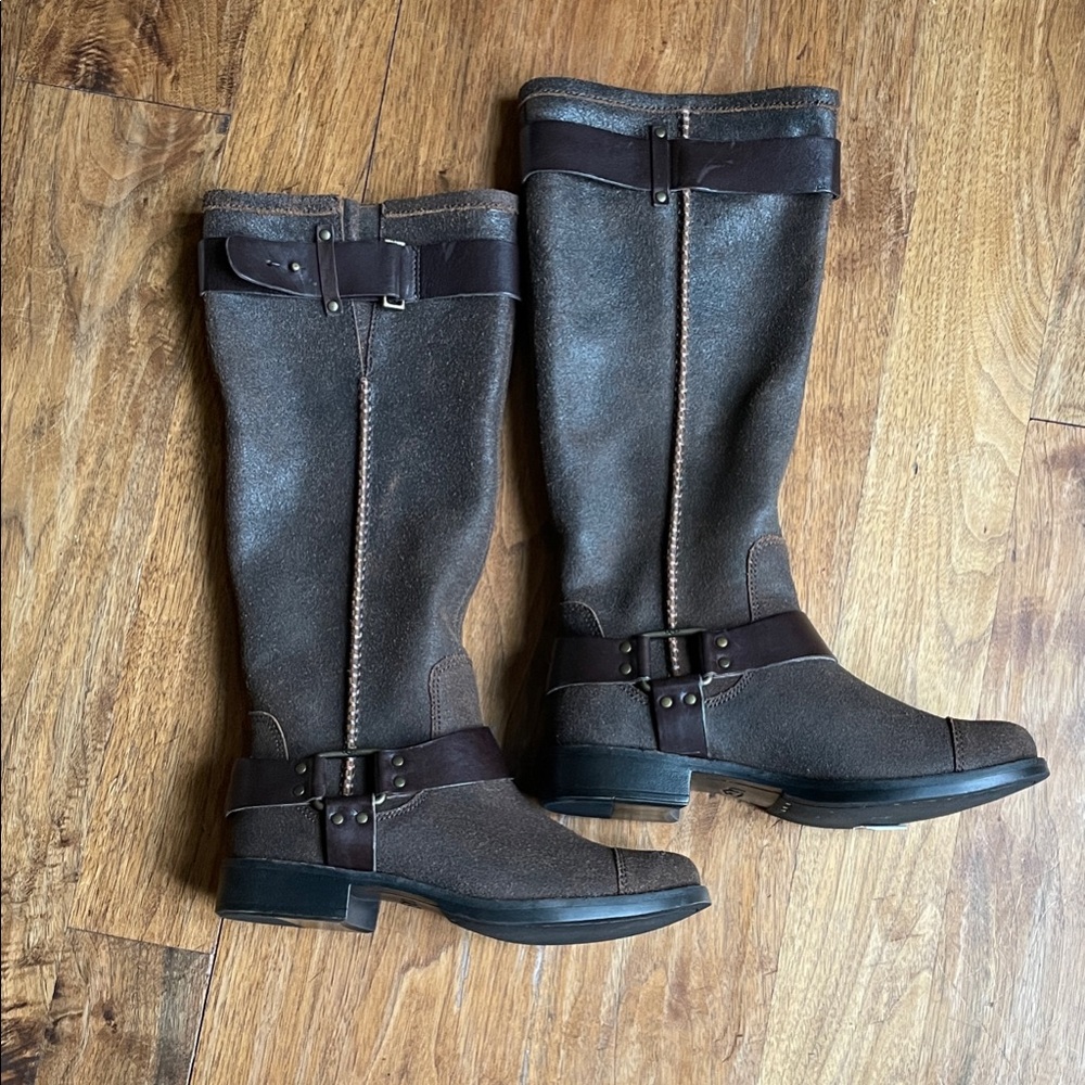 Brown Leather Knee-High Boots